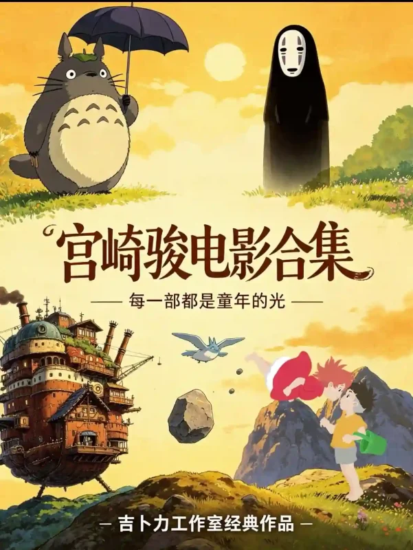宫崎骏动漫电影全集、《千与千寻》《龙猫》《崖上的波妞》《哈尔的移动城堡》等共27部[国粤日音轨][684GB]收藏版-码地资源